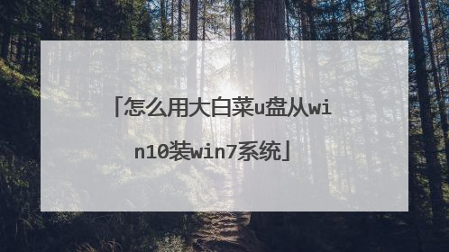 怎么用大白菜u盘从win10装win7系统