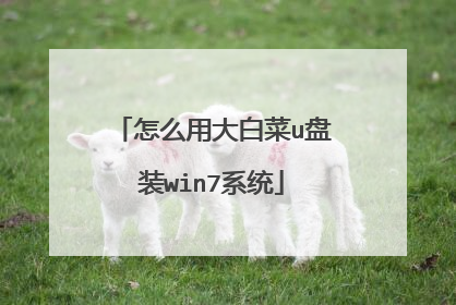 怎么用大白菜u盘装win7系统