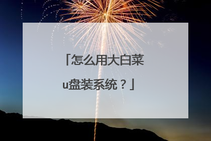 怎么用大白菜u盘装系统?