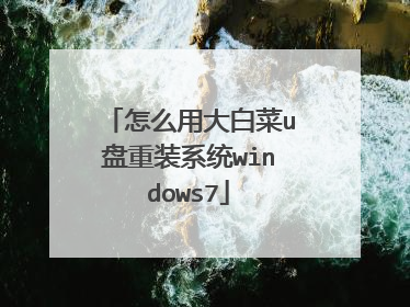 怎么用大白菜u盘重装系统windows7