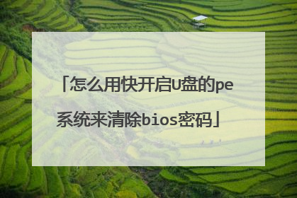 怎么用快开启U盘的pe系统来清除bios密码