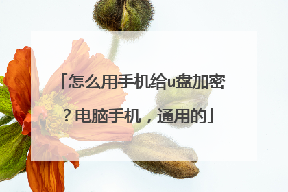 怎么用手机给u盘加密？电脑手机，通用的