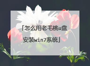 怎么用老毛桃u盘安装win7系统