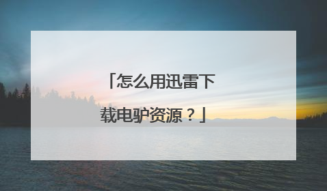 怎么用迅雷下载电驴资源?