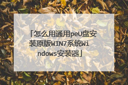 怎么用通用peU盘安装原版WIN7系统Windows安装器