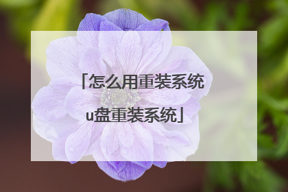 怎么用重装系统u盘重装系统