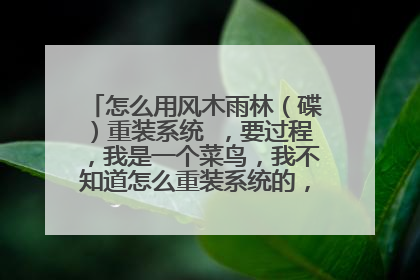 怎么用风木雨林(碟)重装系统 ,要过程,我是一个菜鸟,我不知道怎么重装系统的,越详细越好。