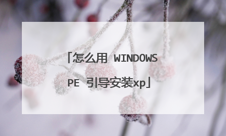 怎么用 WINDOWS PE 引导安装xp