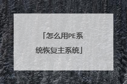 怎么用PE系统恢复主系统