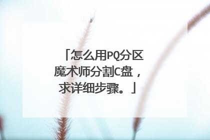 怎么用PQ分区魔术师分割C盘,求详细步骤。