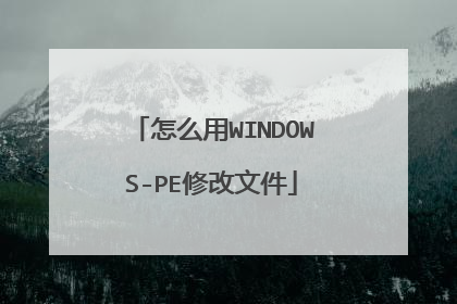怎么用WINDOWS-PE修改文件