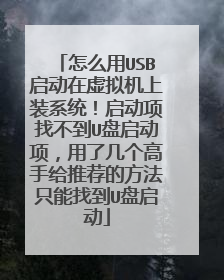 怎么用USB启动在虚拟机上装系统!启动项找不到U盘启动项,用了几个高手给推荐的方法只能找到U盘启动