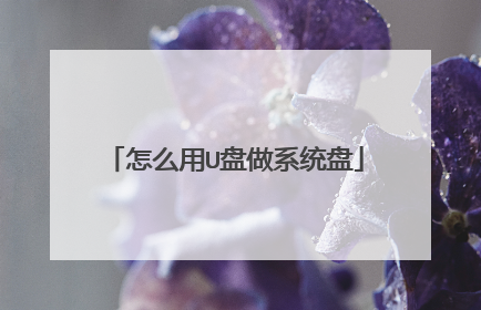 怎么用U盘做系统盘