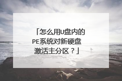 怎么用U盘内的PE系统对新硬盘激活主分区？