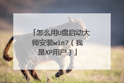 怎么用U盘启动大师安装win7(我是XP用户)