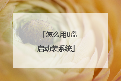 怎么用U盘启动装系统