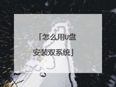 怎么用U盘安装双系统