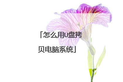 怎么用U盘拷贝电脑系统