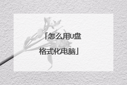 怎么用U盘格式化电脑