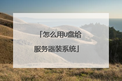 怎么用U盘给服务器装系统