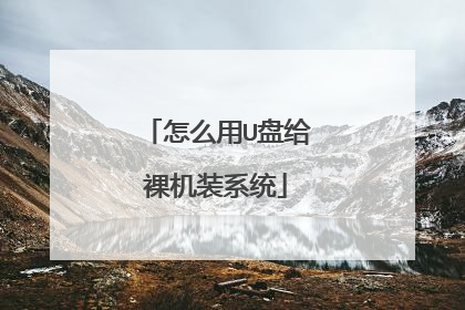 怎么用U盘给裸机装系统