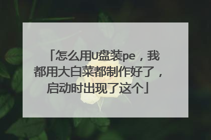 怎么用U盘装pe，我都用大白菜都制作好了，启动时出现了这个