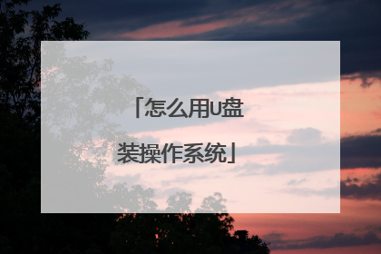 怎么用U盘装操作系统