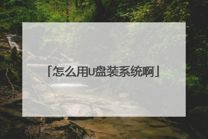 怎么用U盘装系统啊