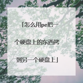 怎么用pe把一个硬盘上的东西拷到另一个硬盘上