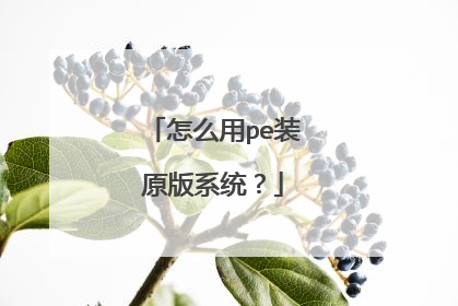 怎么用pe装原版系统？