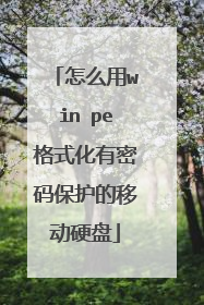 怎么用win pe格式化有密码保护的移动硬盘