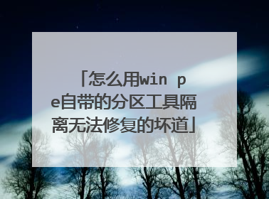 怎么用win pe自带的分区工具隔离无法修复的坏道