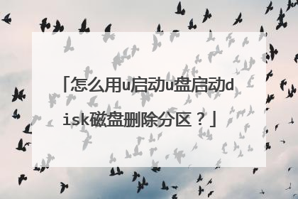 怎么用u启动u盘启动disk磁盘删除分区?