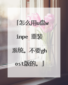 怎么用u盘winpe 重装系统。不要ghost版的。