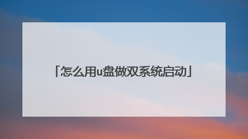 怎么用u盘做双系统启动