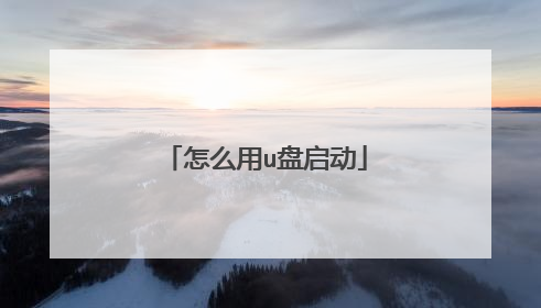 怎么用u盘启动