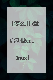 怎么用u盘启动做cdlinux