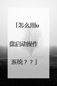怎么用u盘启动操作系统??