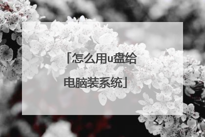怎么用u盘给电脑装系统