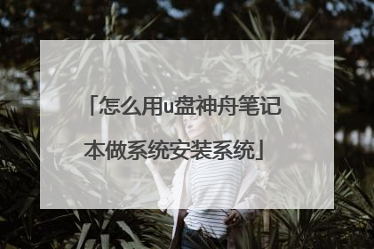 怎么用u盘神舟笔记本做系统安装系统