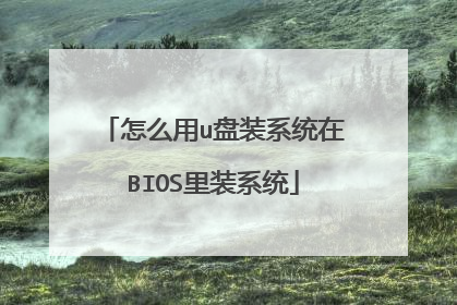 怎么用u盘装系统在BIOS里装系统