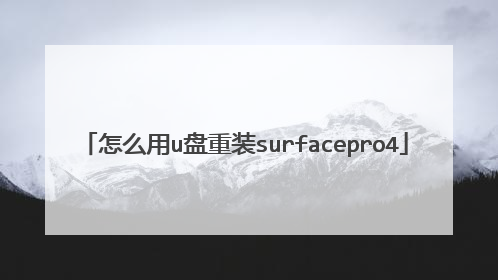 怎么用u盘重装surfacepro4