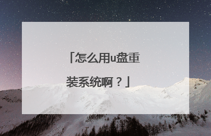 怎么用u盘重装系统啊?