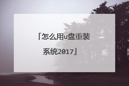 怎么用u盘重装系统2017