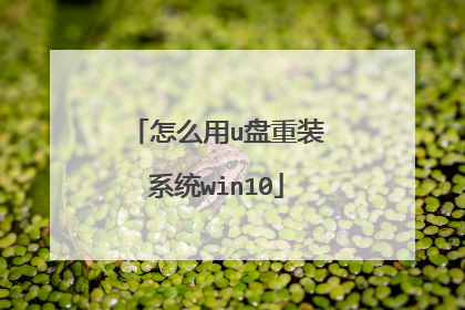 怎么用u盘重装系统win10