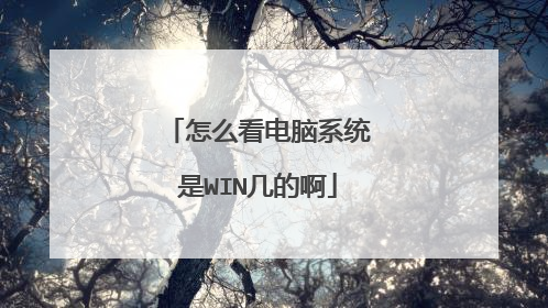 怎么看电脑系统是WIN几的啊