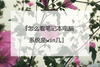 怎么看笔记本电脑系统是win几