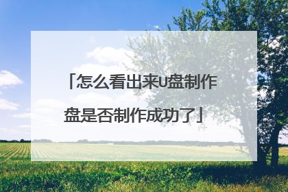 怎么看出来U盘制作盘是否制作成功了