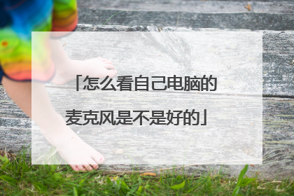 怎么看自己电脑的麦克风是不是好的
