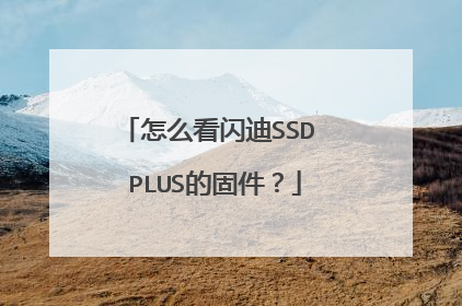 怎么看闪迪SSD PLUS的固件?